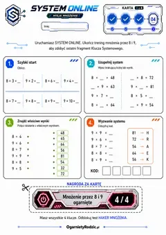 Miniatura karty pracy SYSTEM ONLINE Sektor 04 z mnożeniem przez 8 i 9